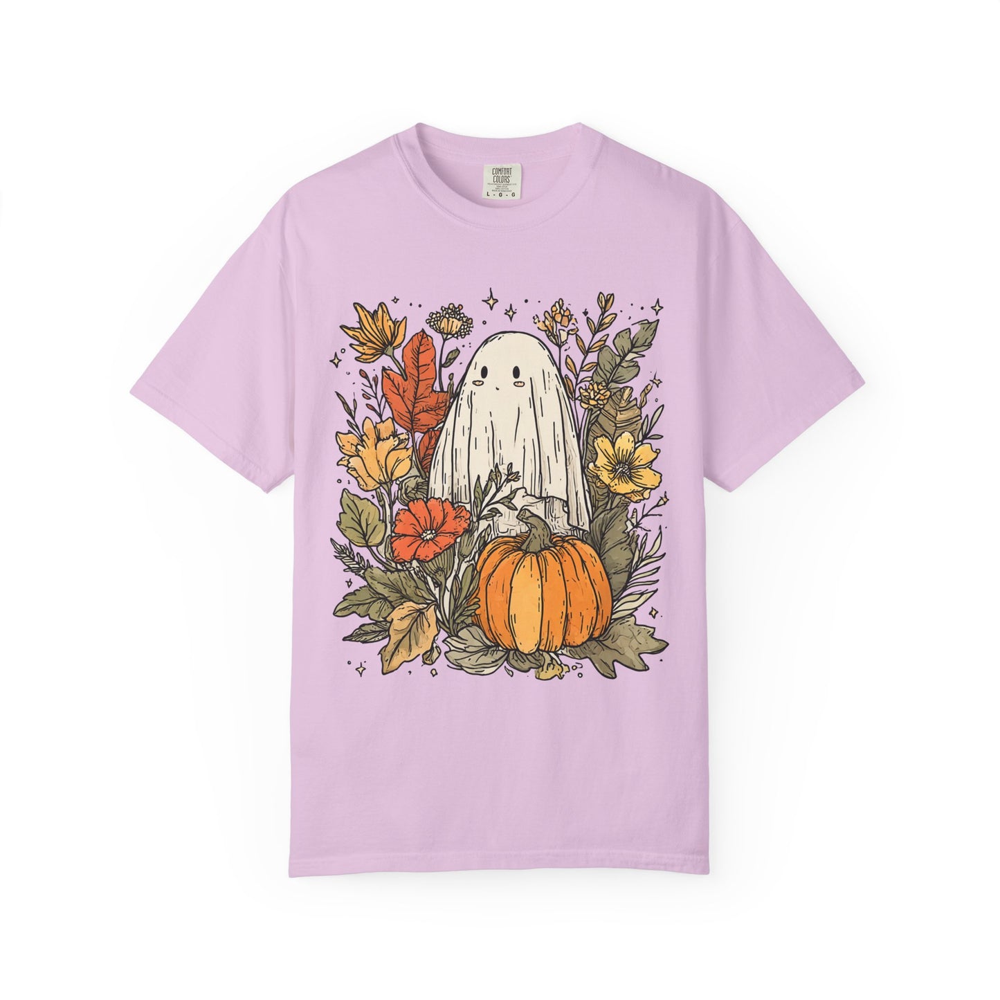 Spooky Ghost & Pumpkin Comfort Colors® Tee – Halloween Fall Graphic Shirt 🎃👻🌻