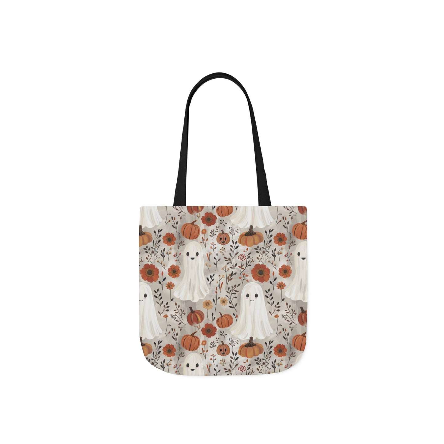 Spooky Cute Halloween Tote Bag – Ghost & Pumpkin All-Over Print