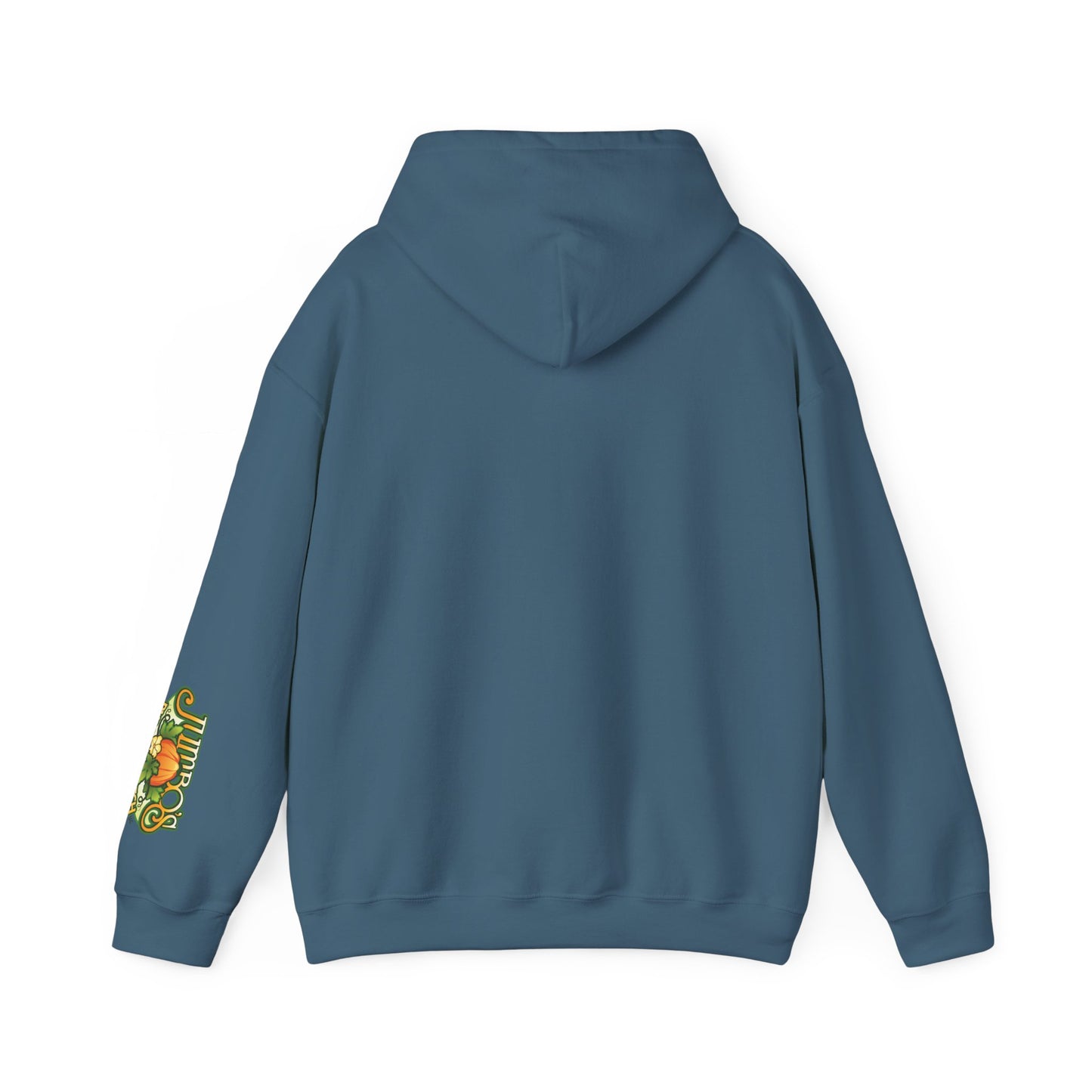 Pumpkin Season Gildan Hoodie | Jumbo’s Pumpkin Patch Logo Sleeve