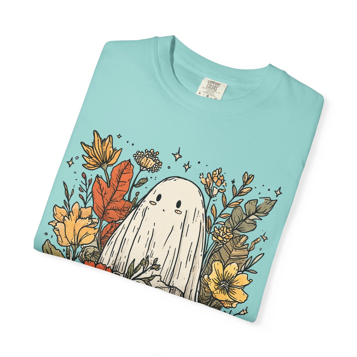 Spooky Ghost & Pumpkin Comfort Colors® Tee – Halloween Fall Graphic Shirt 🎃👻🌻