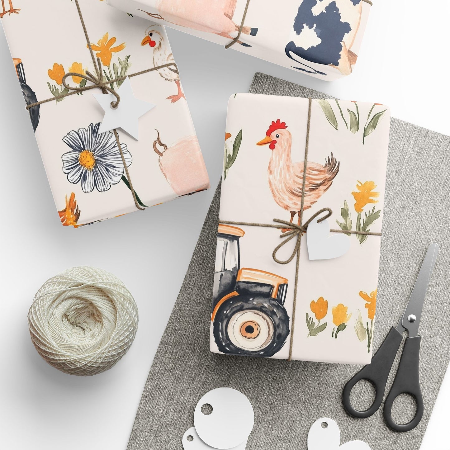 Farm Animal Wrapping Paper – Tractor & Barnyard Gift Wrap for Kids & Families