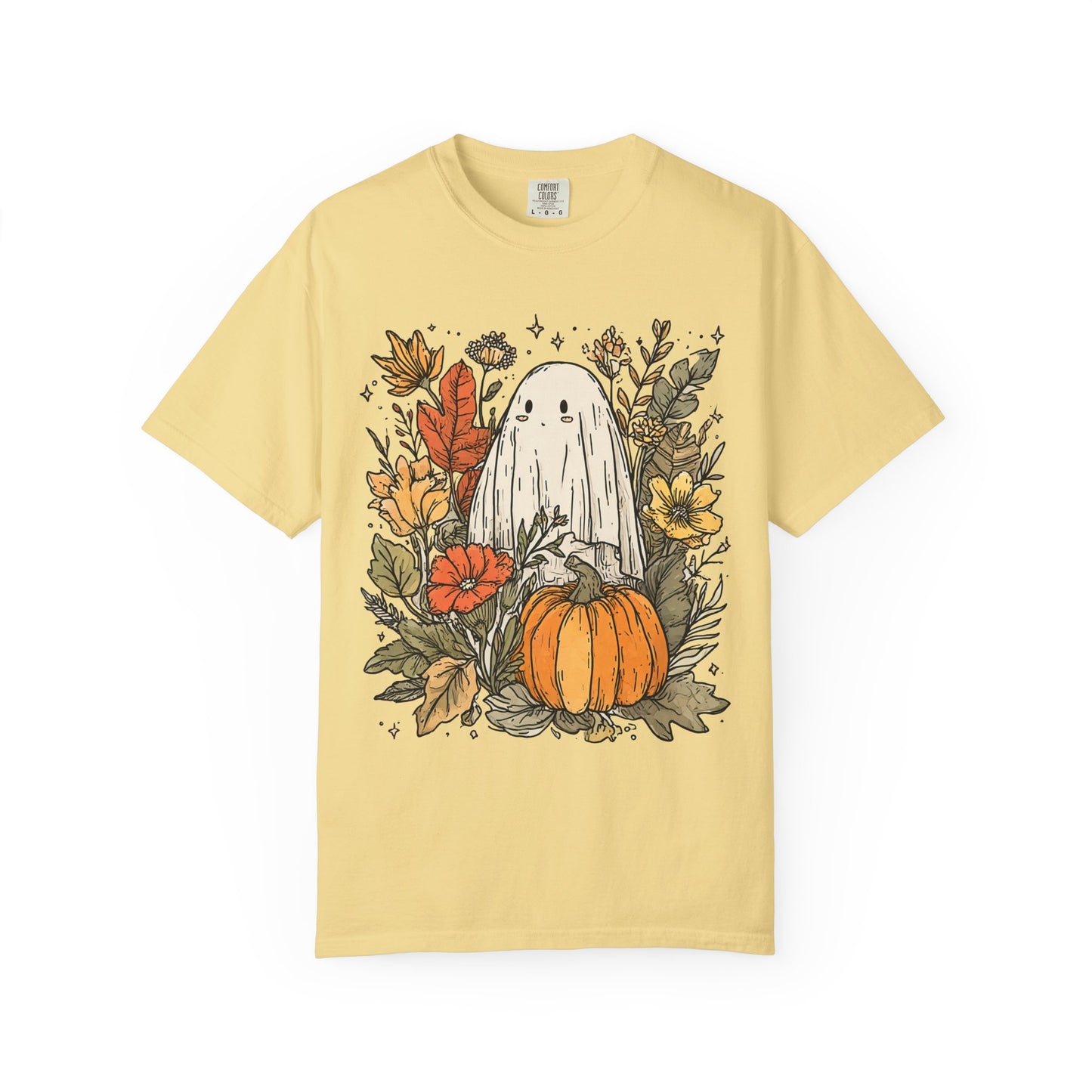 Spooky Ghost & Pumpkin Comfort Colors® Tee – Halloween Fall Graphic Shirt 🎃👻🌻