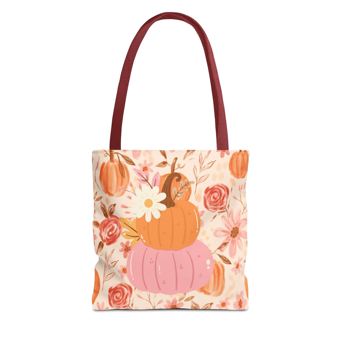 Pumpkin Floral Tote Bag | Fall Market Bag | Rustic Autumn Reusable Tote