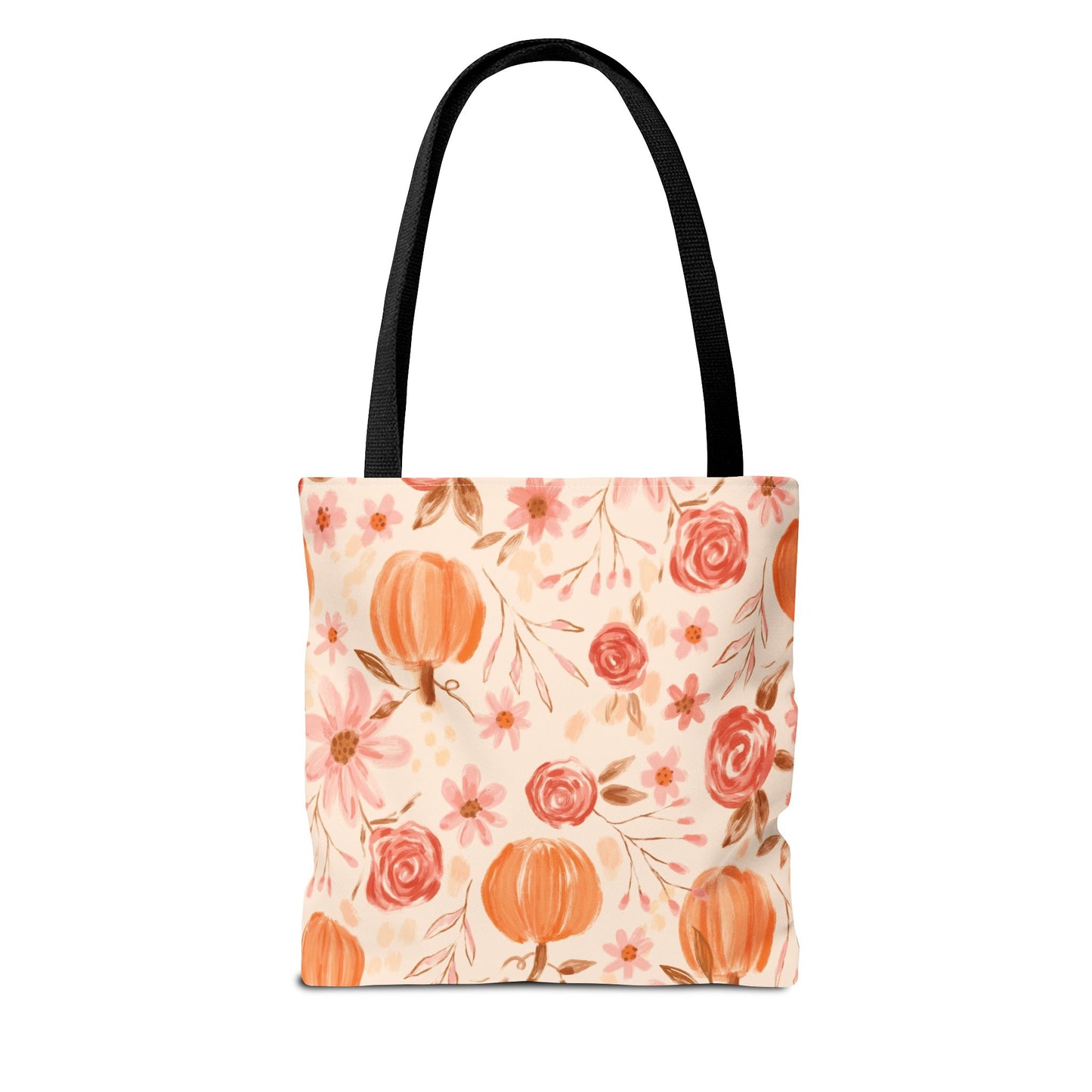 Pumpkin Floral Tote Bag | Fall Market Bag | Rustic Autumn Reusable Tote