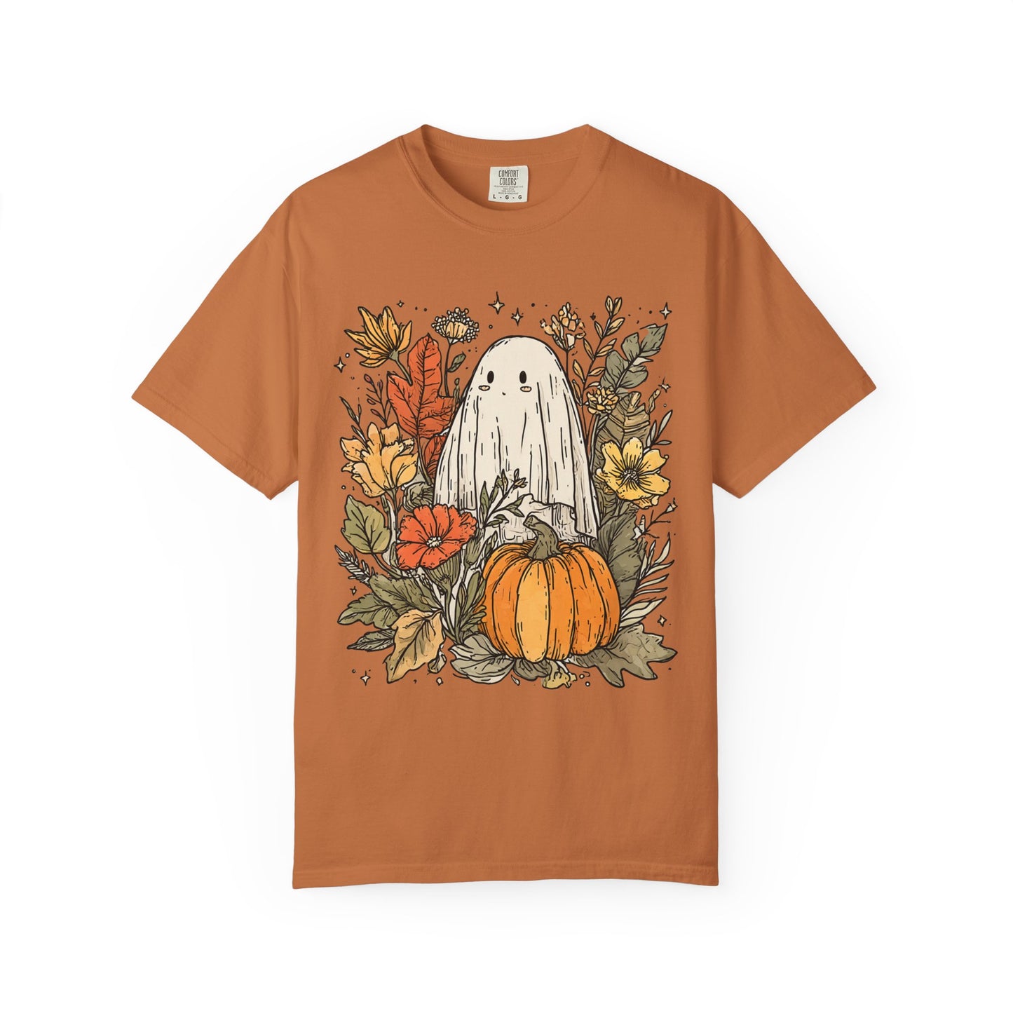 Spooky Ghost & Pumpkin Comfort Colors® Tee – Halloween Fall Graphic Shirt 🎃👻🌻