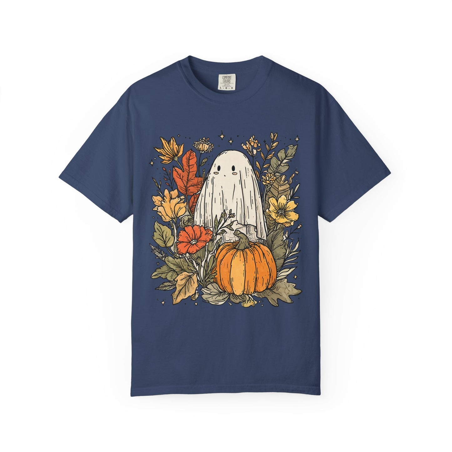 Spooky Ghost & Pumpkin Comfort Colors® Tee – Halloween Fall Graphic Shirt 🎃👻🌻