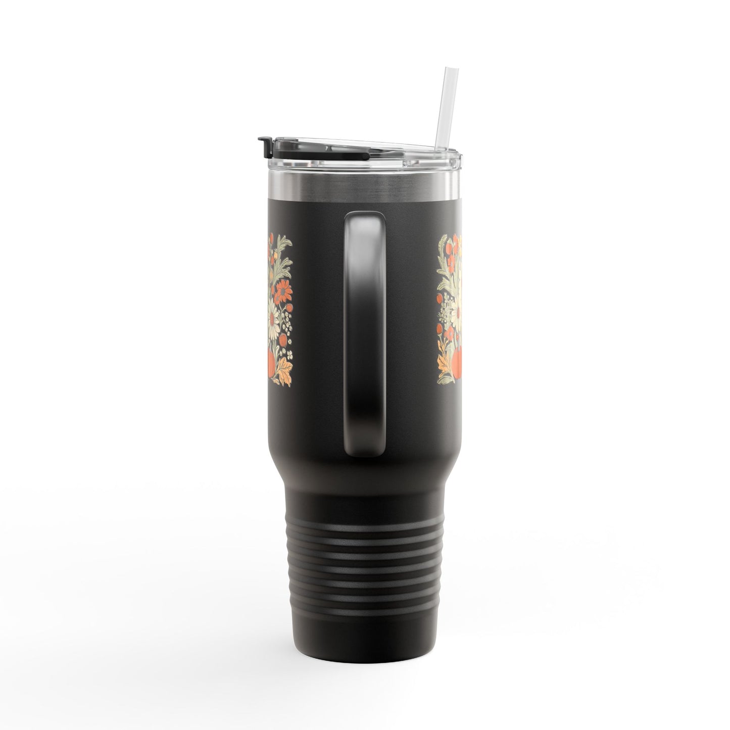 Fall Floral Insulated Travel Mug, 40oz - Eco-Friendly Cup, Autumn Decor, Perfect for Coffee Lovers, Seasonal Gift