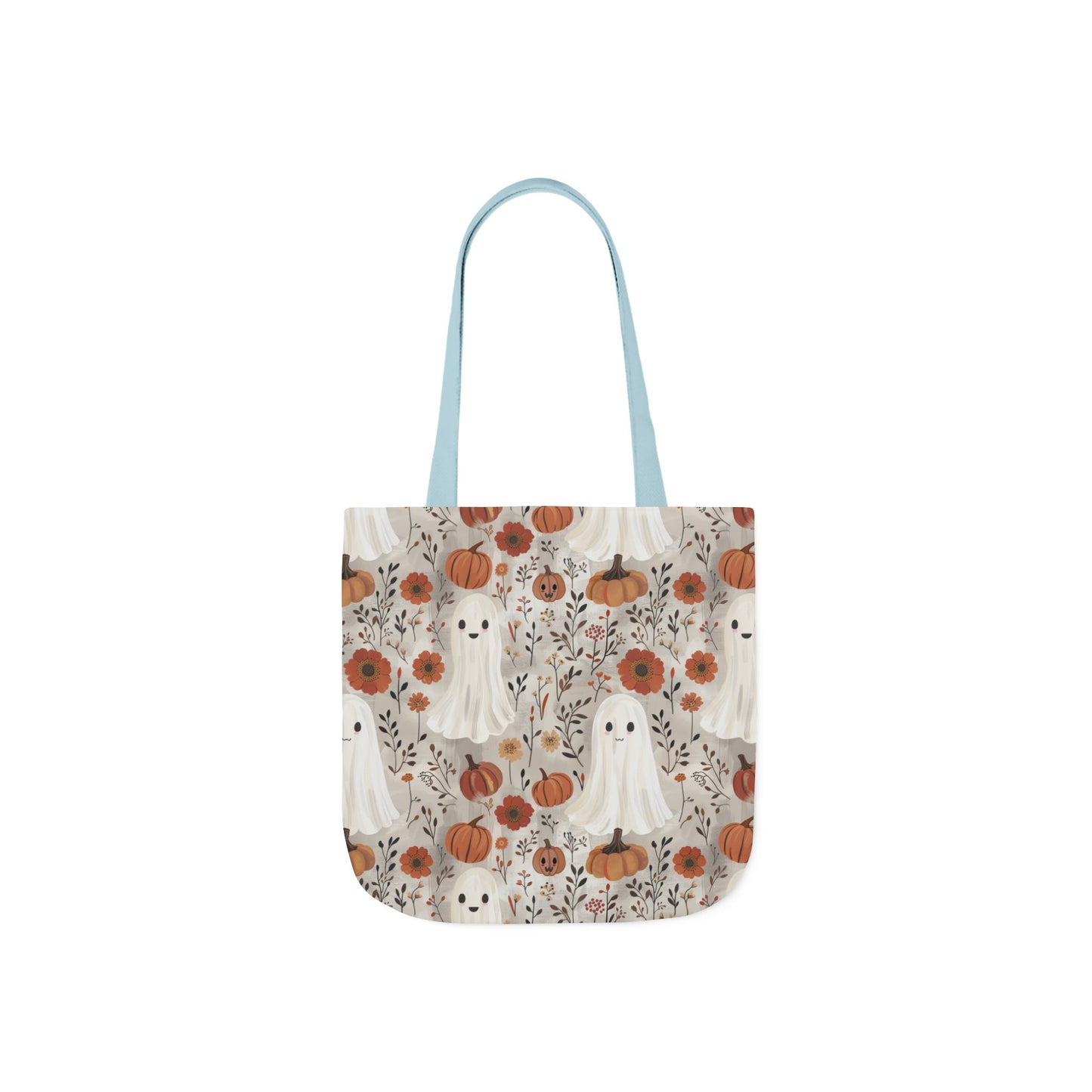 Spooky Cute Halloween Tote Bag – Ghost & Pumpkin All-Over Print