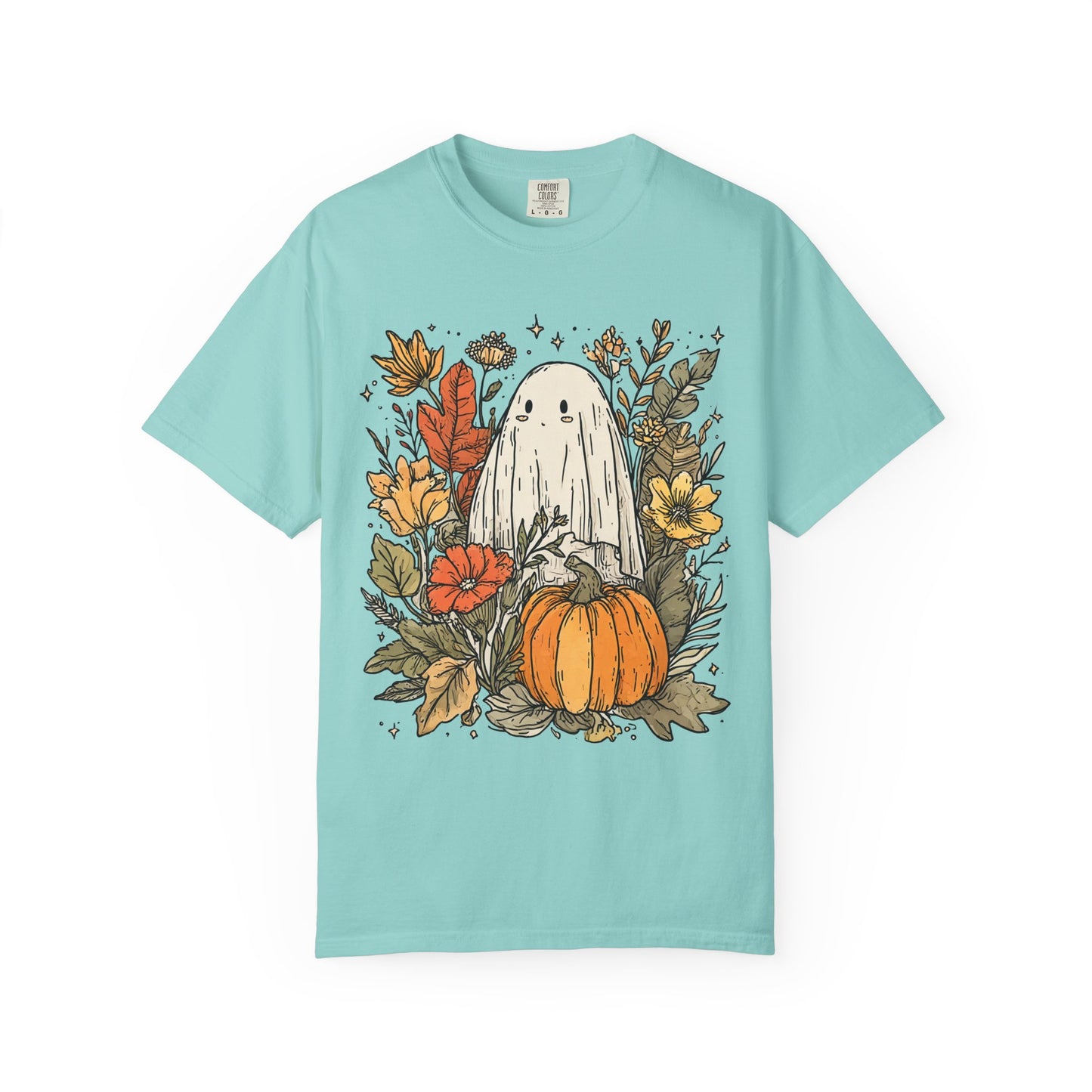 Spooky Ghost & Pumpkin Comfort Colors® Tee – Halloween Fall Graphic Shirt 🎃👻🌻