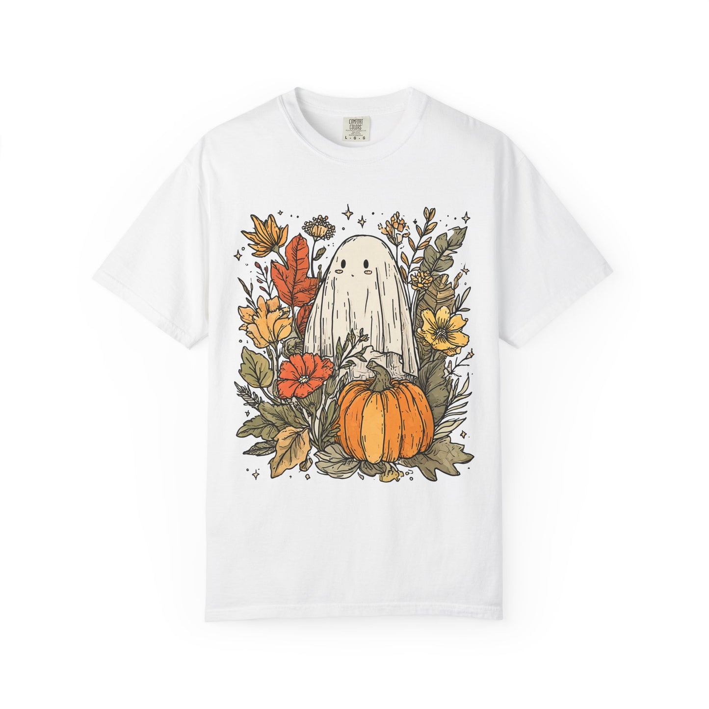 Spooky Ghost & Pumpkin Comfort Colors® Tee – Halloween Fall Graphic Shirt 🎃👻🌻