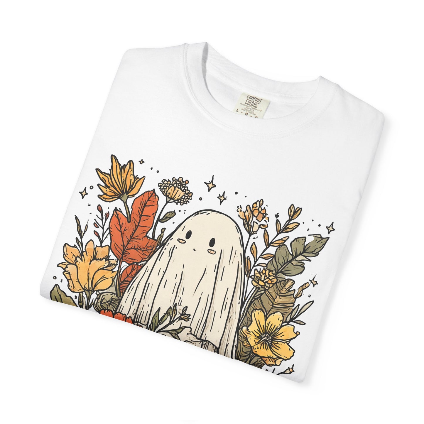 Spooky Ghost & Pumpkin Comfort Colors® Tee – Halloween Fall Graphic Shirt 🎃👻🌻