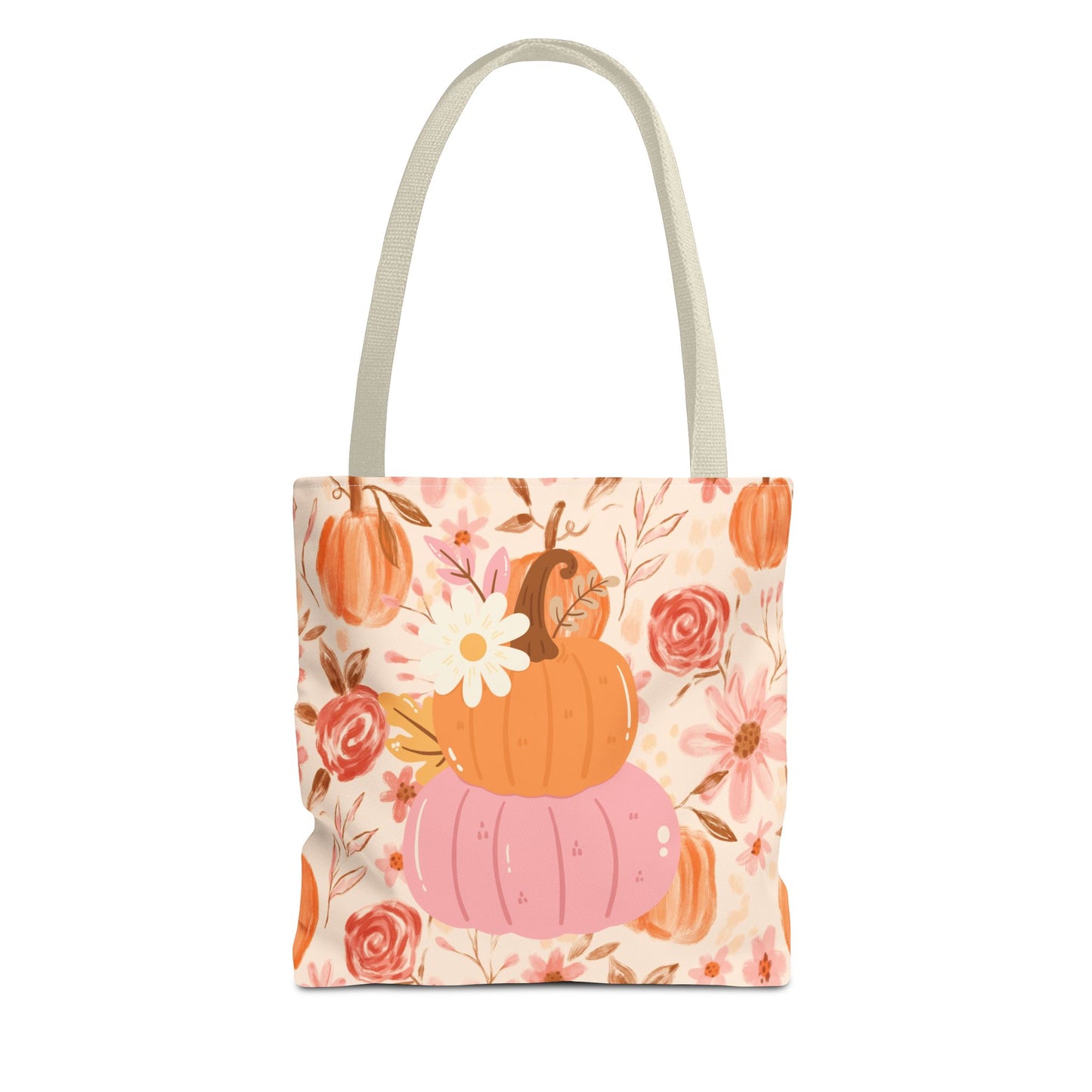 Pumpkin Floral Tote Bag | Fall Market Bag | Rustic Autumn Reusable Tote