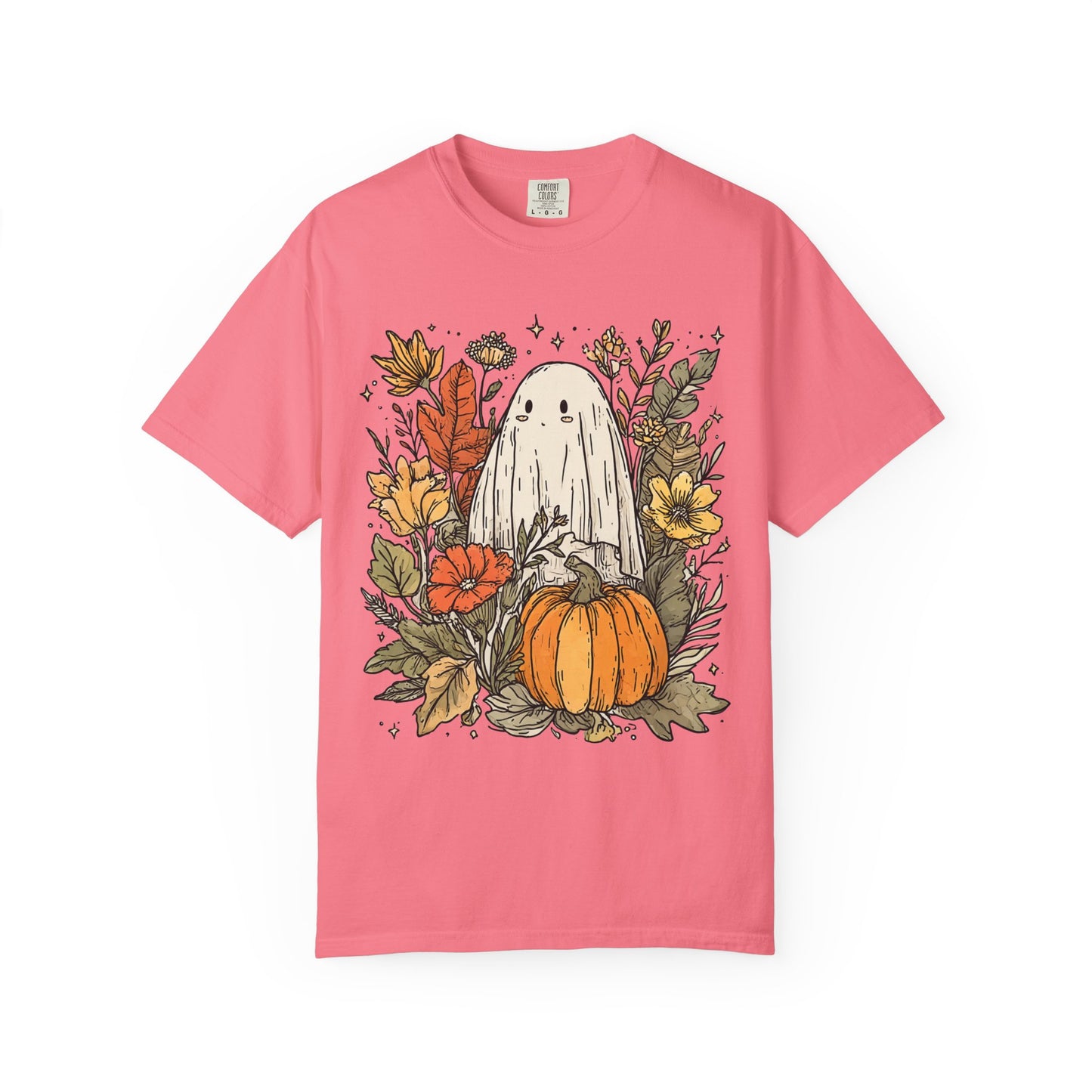 Spooky Ghost & Pumpkin Comfort Colors® Tee – Halloween Fall Graphic Shirt 🎃👻🌻