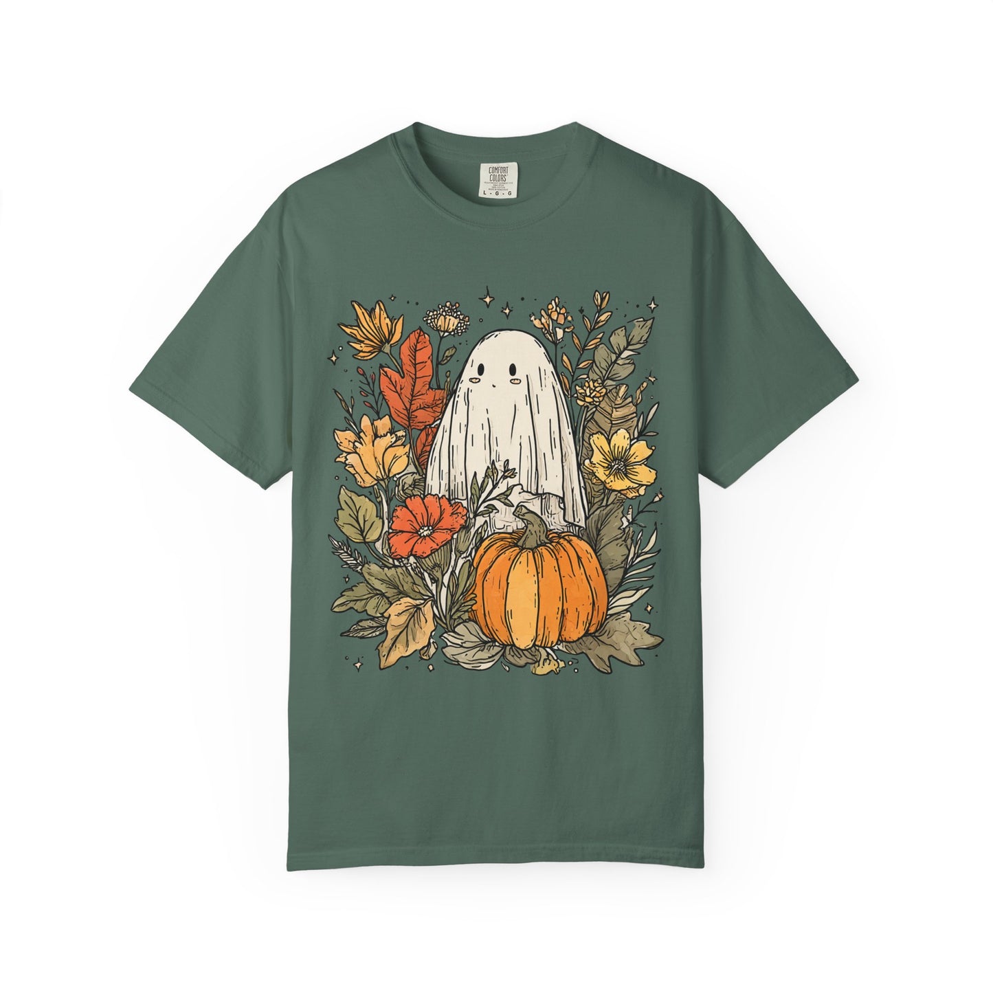 Spooky Ghost & Pumpkin Comfort Colors® Tee – Halloween Fall Graphic Shirt 🎃👻🌻