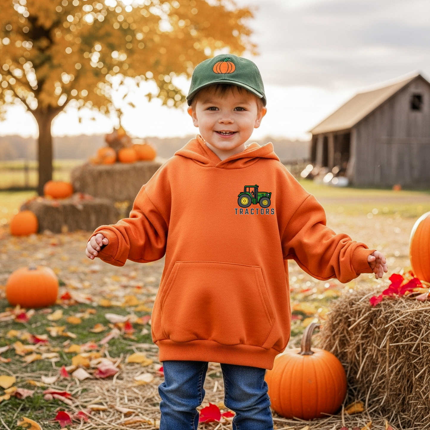 🚜 “Things I Do in My Spare Time” Kids Tractor Hoodie – Cozy & Fun Farmwear