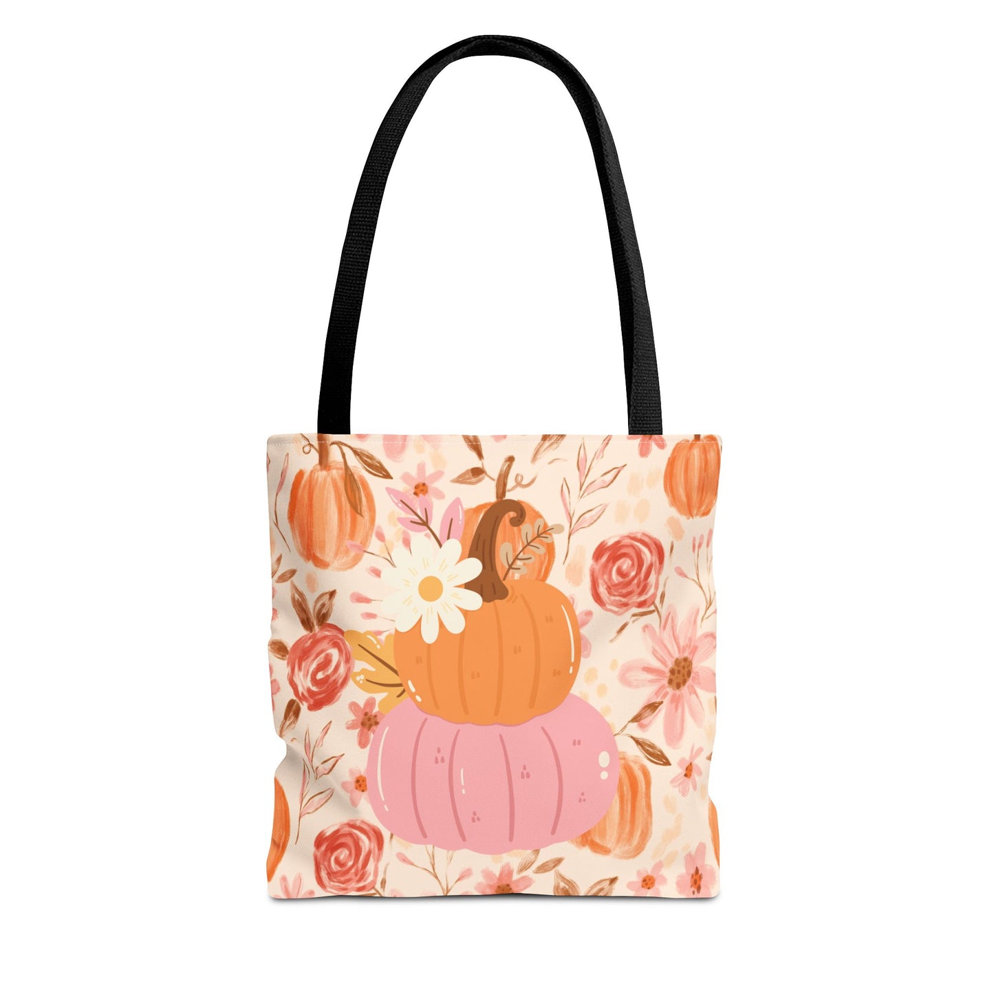 Pumpkin Floral Tote Bag | Fall Market Bag | Rustic Autumn Reusable Tote
