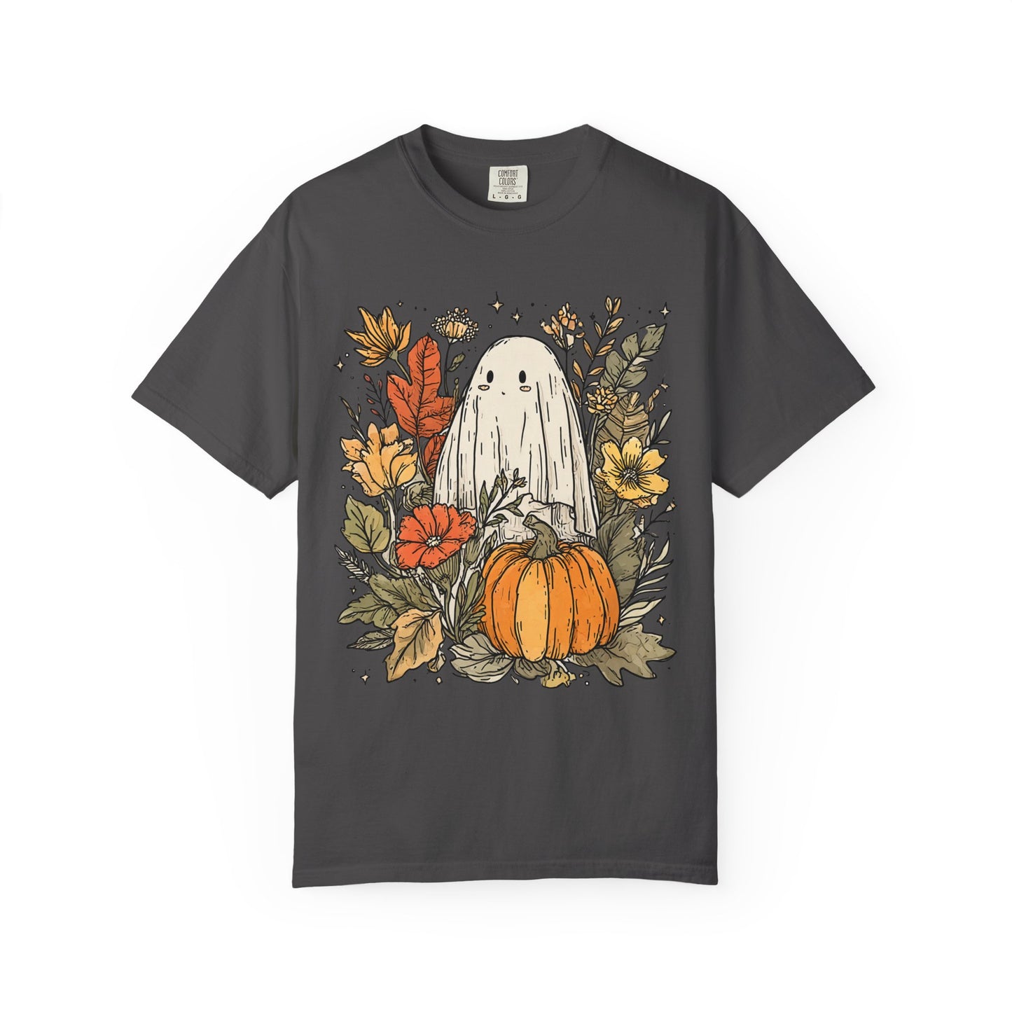 Spooky Ghost & Pumpkin Comfort Colors® Tee – Halloween Fall Graphic Shirt 🎃👻🌻