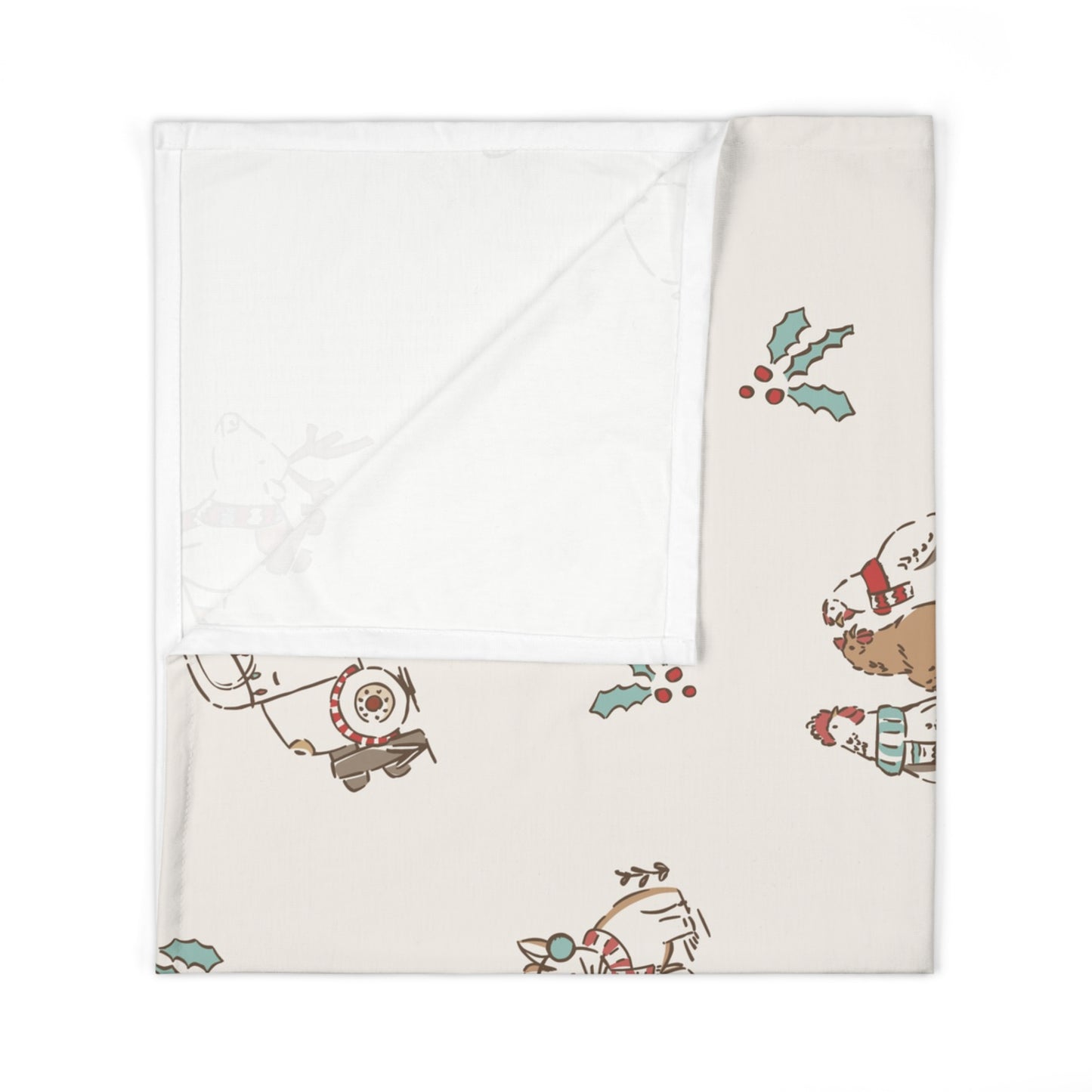 Christmas on the Farm Baby Swaddle Blanket – Festive Farmhouse Comfort for Your Little One