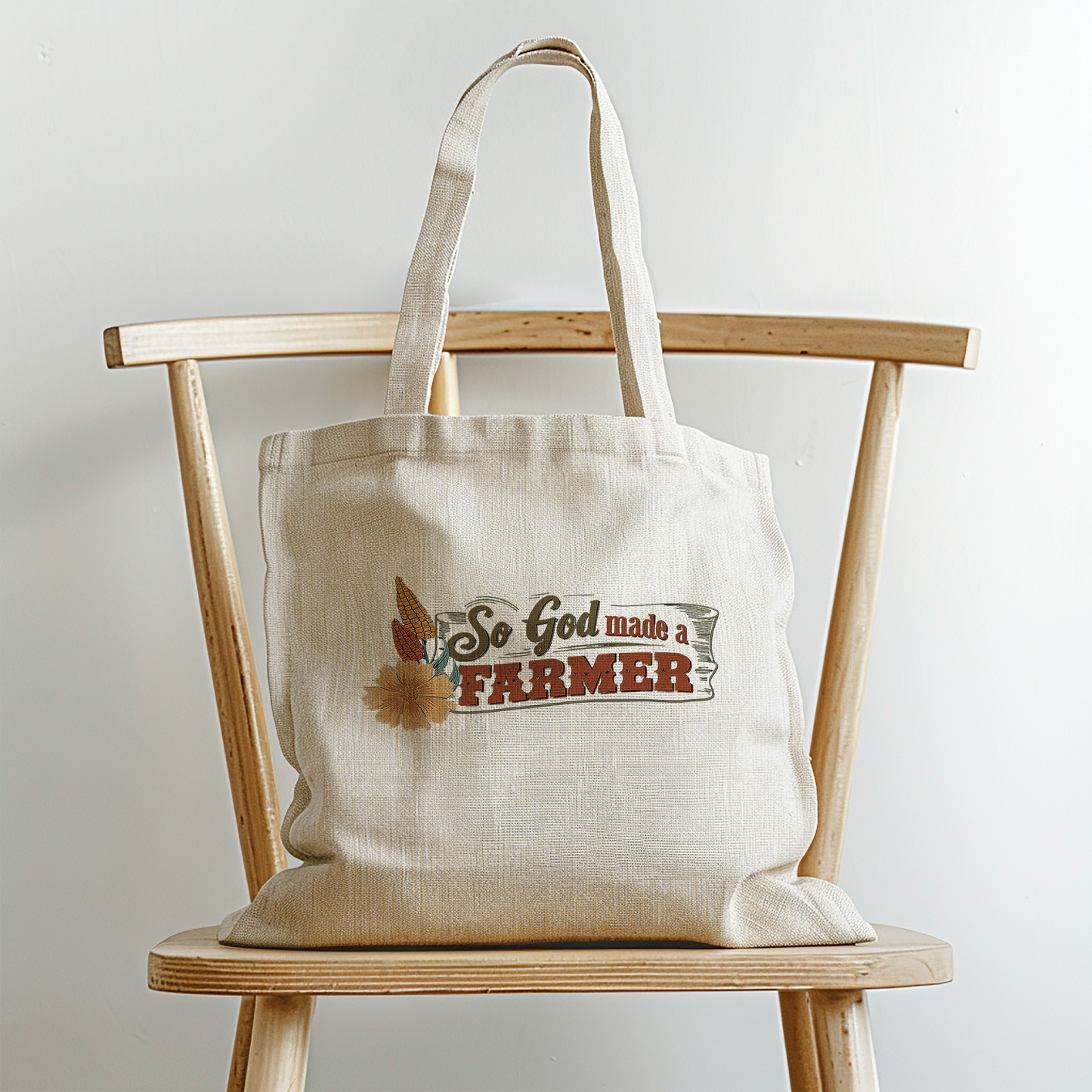 So God Made A Farmer Canvas Tote