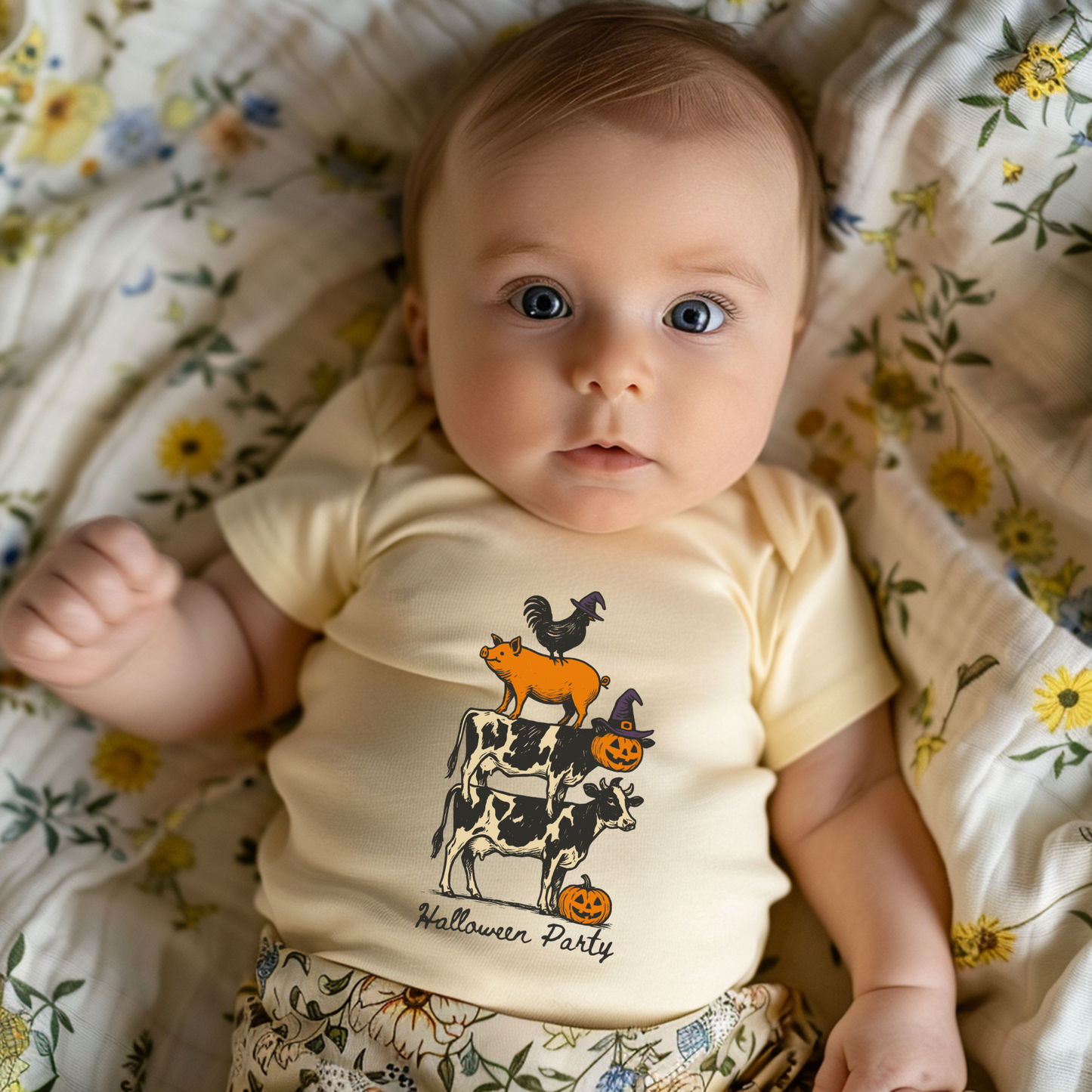 🎃 Halloween Party Farm Animals Infant Bodysuit