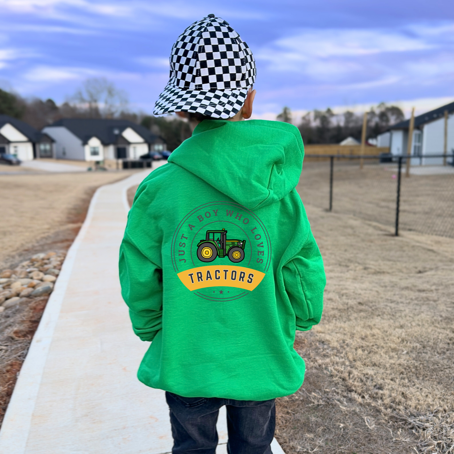 Just A Boy Who Loves Tractors Youth Hoodie