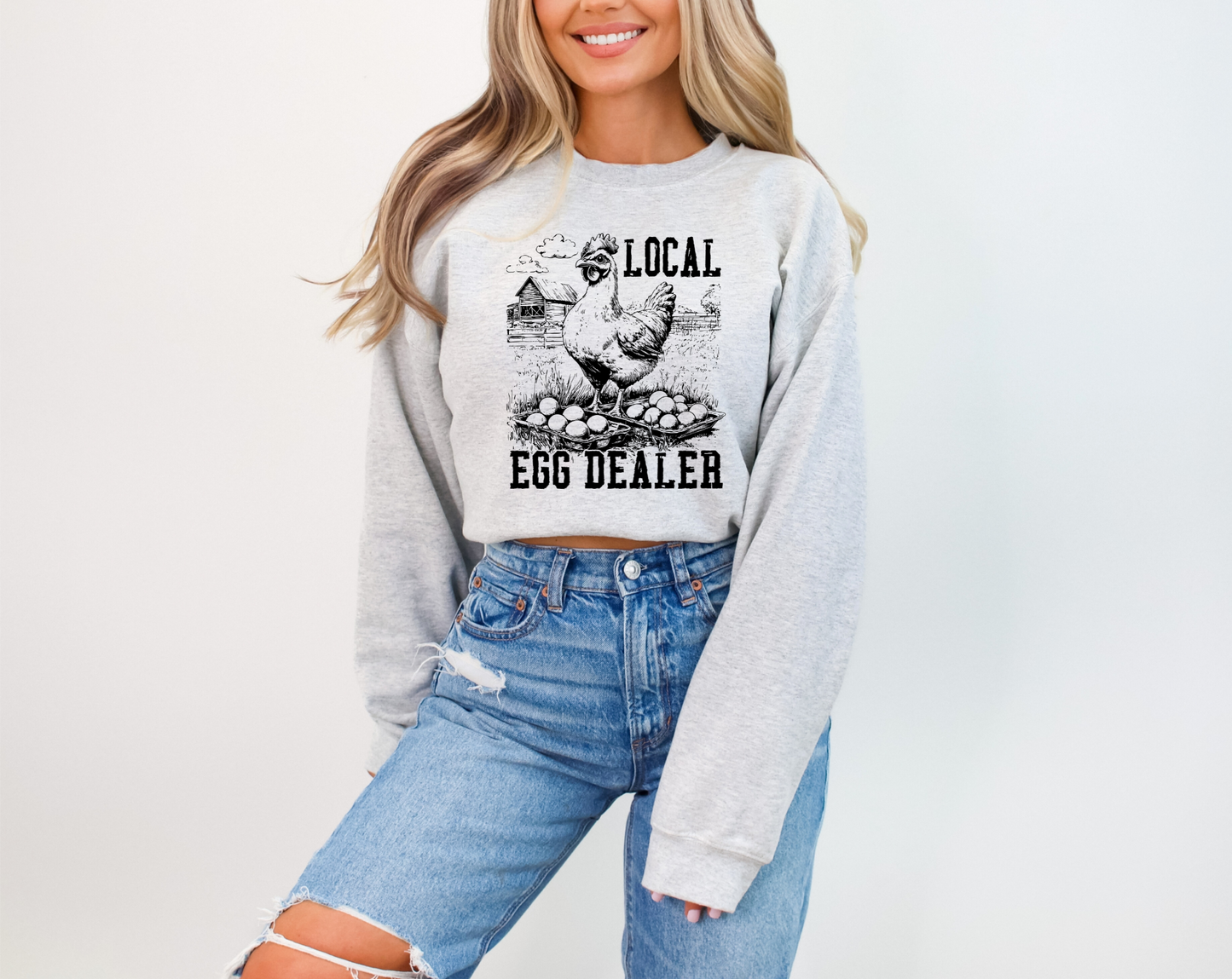 Local Egg Dealer Sweatshirt | Funny Farm Graphic Crewneck | Multiple Colors