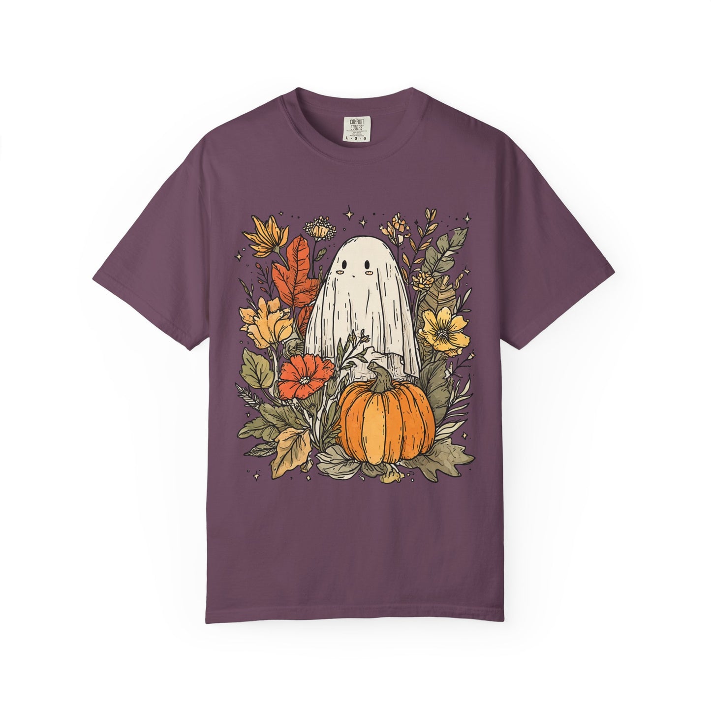 Spooky Ghost & Pumpkin Comfort Colors® Tee – Halloween Fall Graphic Shirt 🎃👻🌻