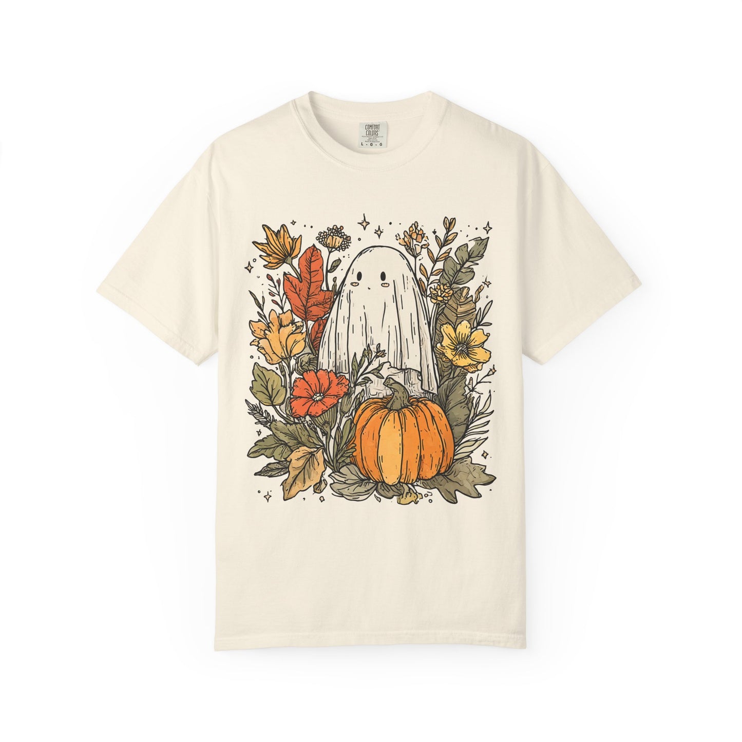 Spooky Ghost & Pumpkin Comfort Colors® Tee – Halloween Fall Graphic Shirt 🎃👻🌻