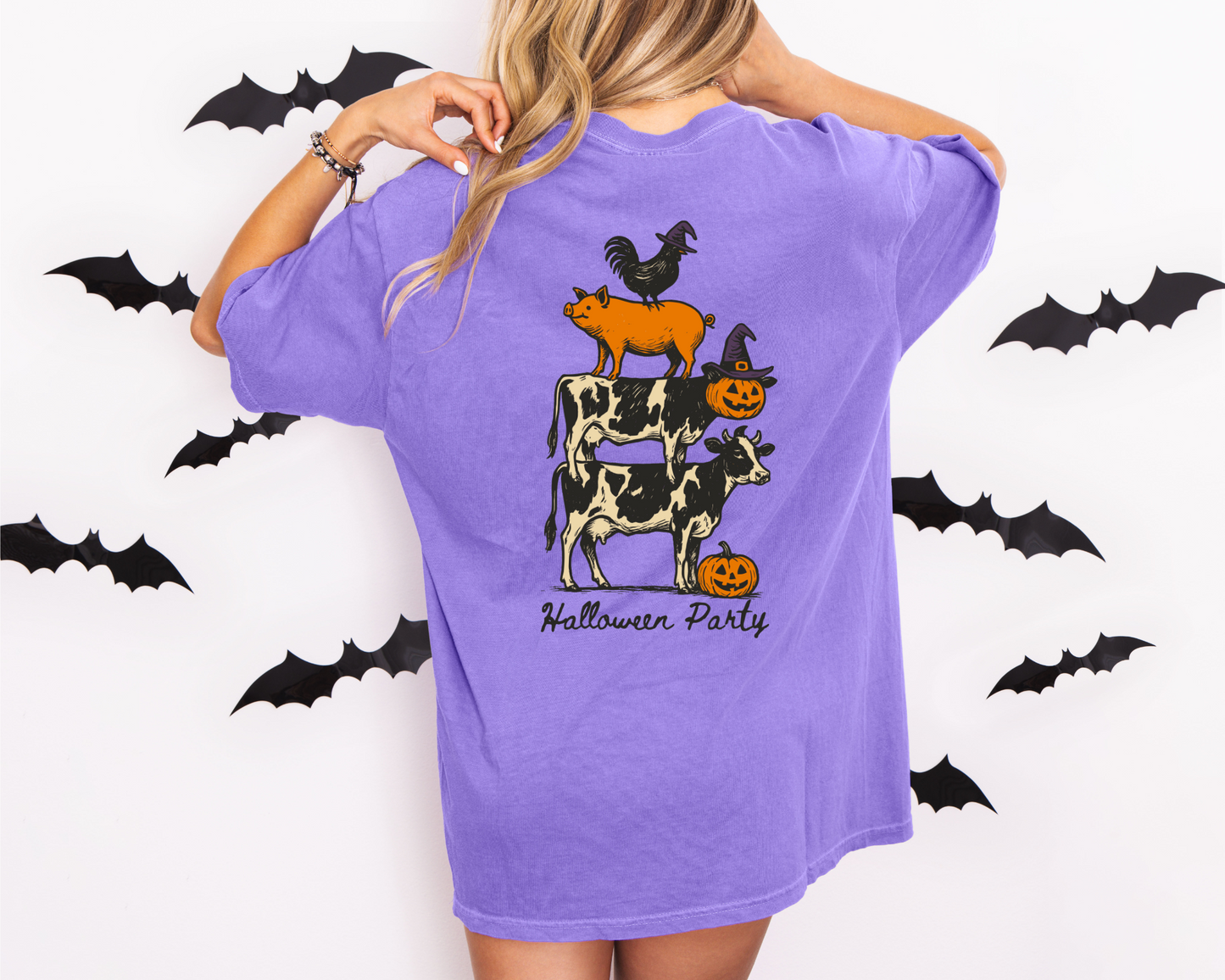 🎃 Halloween Party Cow Comfort Colors Tee