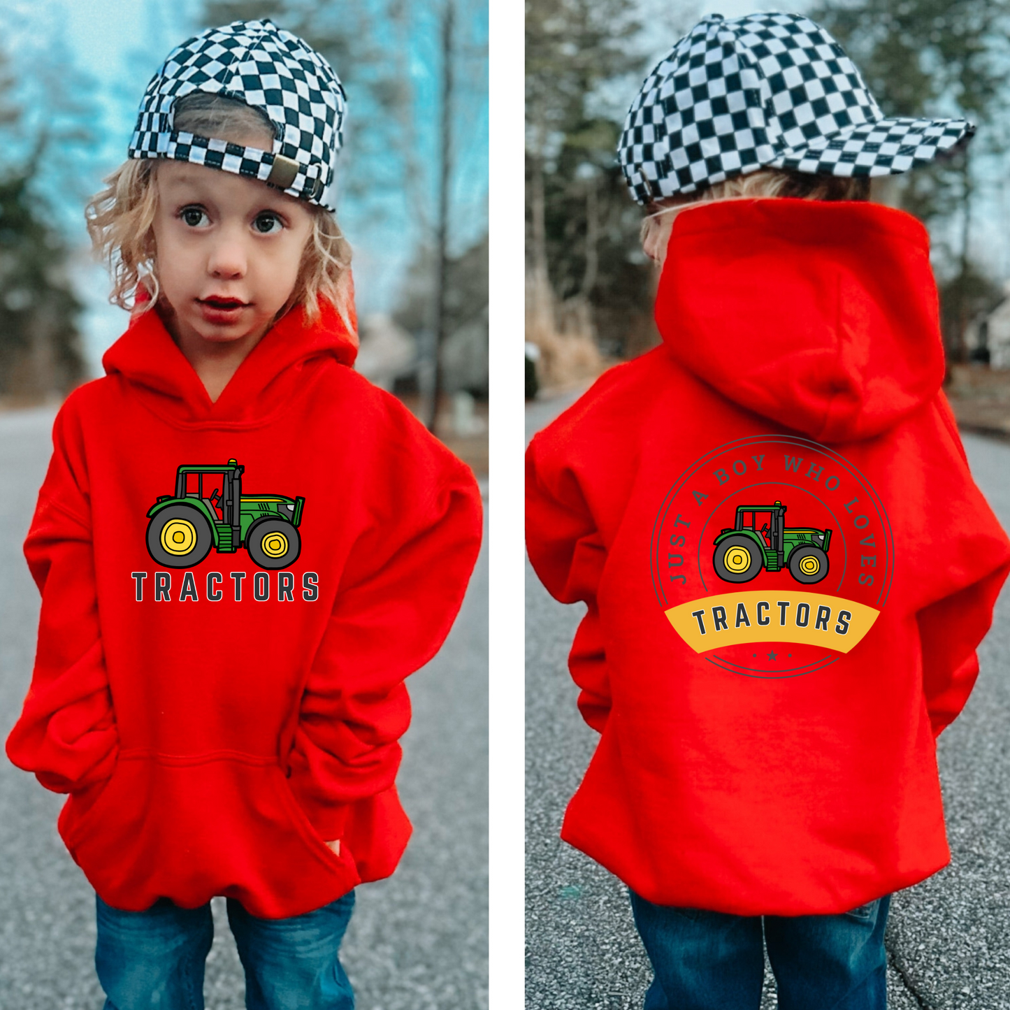 Just A Boy Who Loves Tractors Youth Hoodie