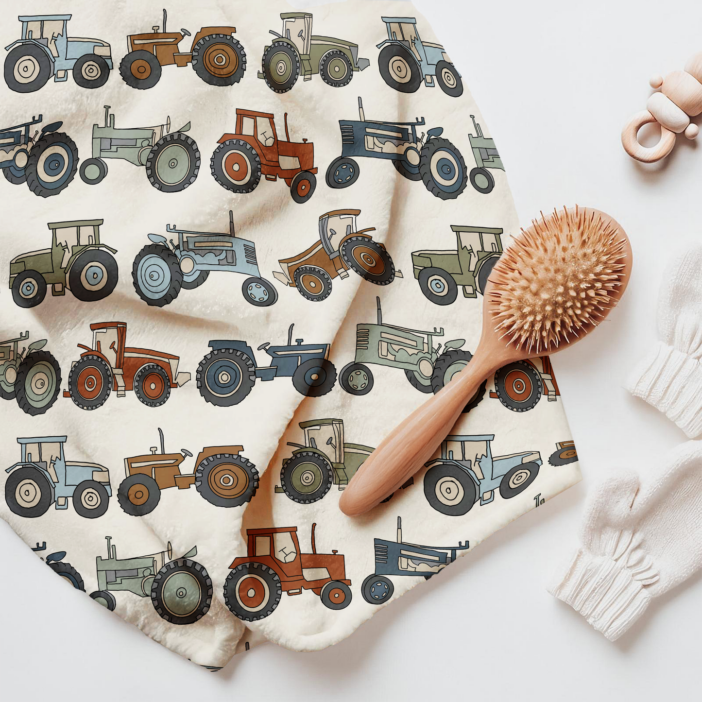 ๐ Tractor Dreams Velveteen Blanket โ Cozy Farmhouse Comfort for Kids & Families