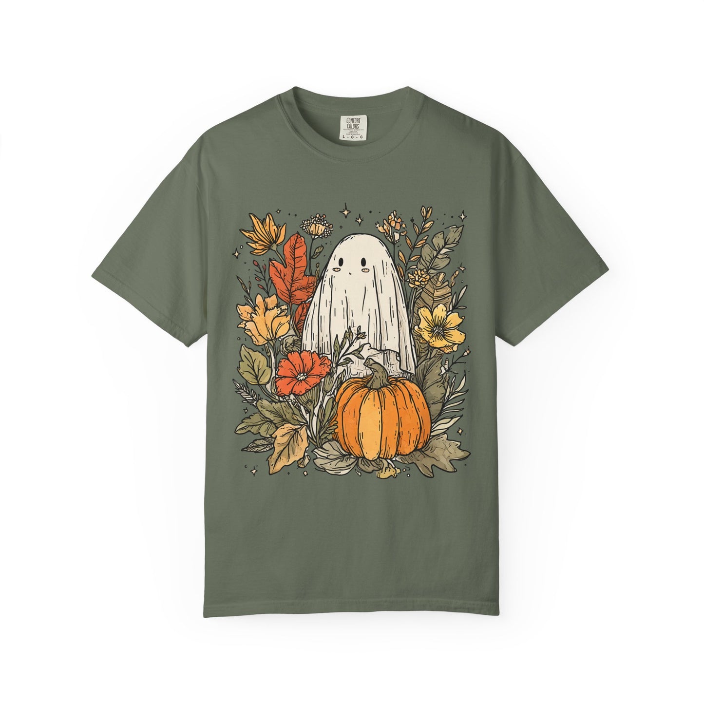 Spooky Ghost & Pumpkin Comfort Colors® Tee – Halloween Fall Graphic Shirt 🎃👻🌻