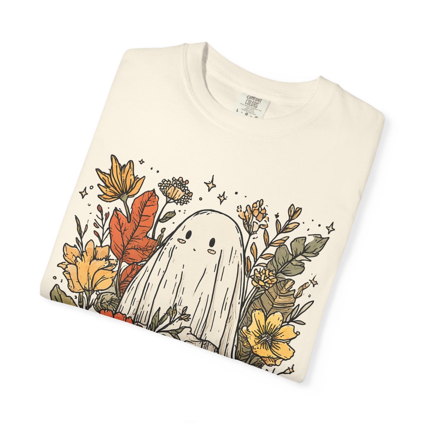 Spooky Ghost & Pumpkin Comfort Colors® Tee – Halloween Fall Graphic Shirt 🎃👻🌻