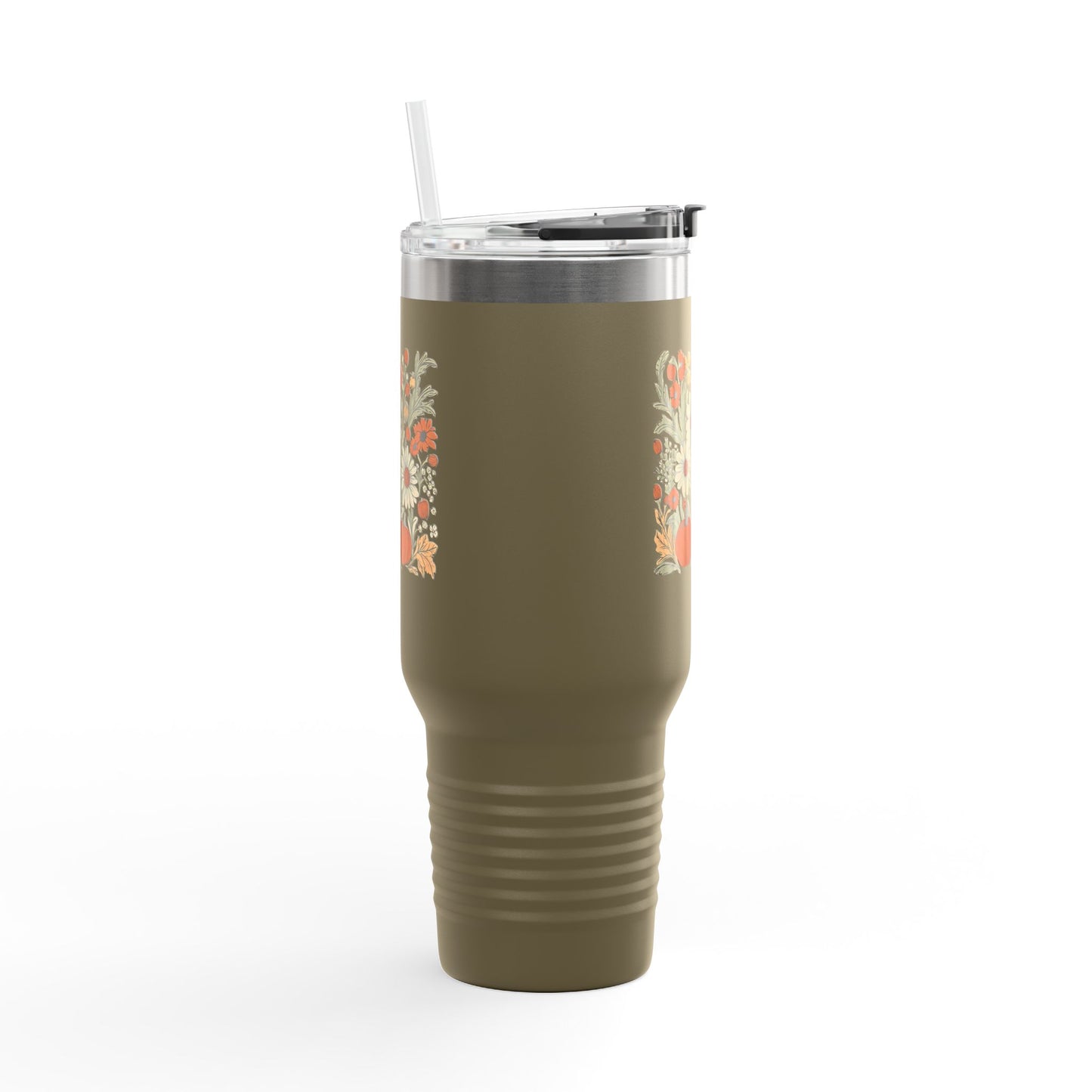 Fall Floral Insulated Travel Mug, 40oz - Eco-Friendly Cup, Autumn Decor, Perfect for Coffee Lovers, Seasonal Gift