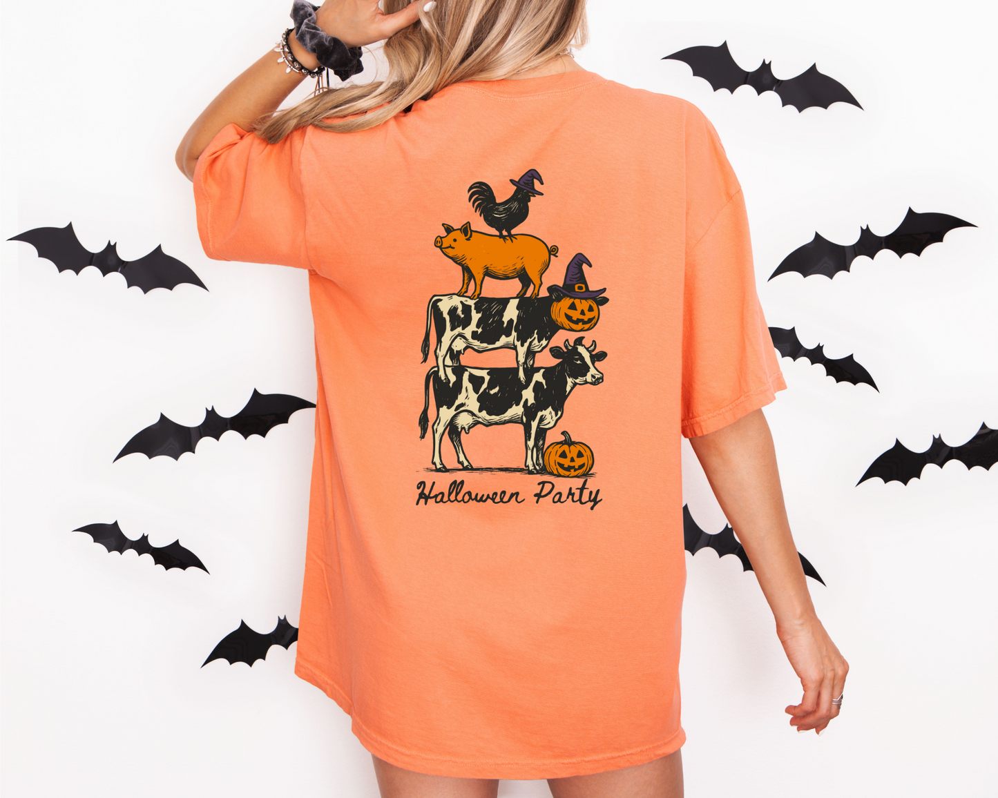 🎃 Halloween Party Cow Comfort Colors Tee