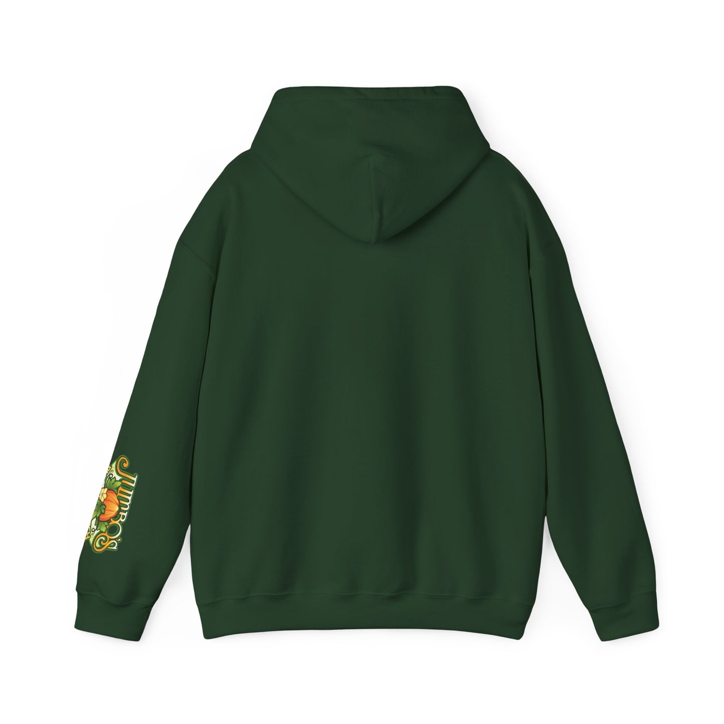 Pumpkin Season Gildan Hoodie | Jumbo’s Pumpkin Patch Logo Sleeve