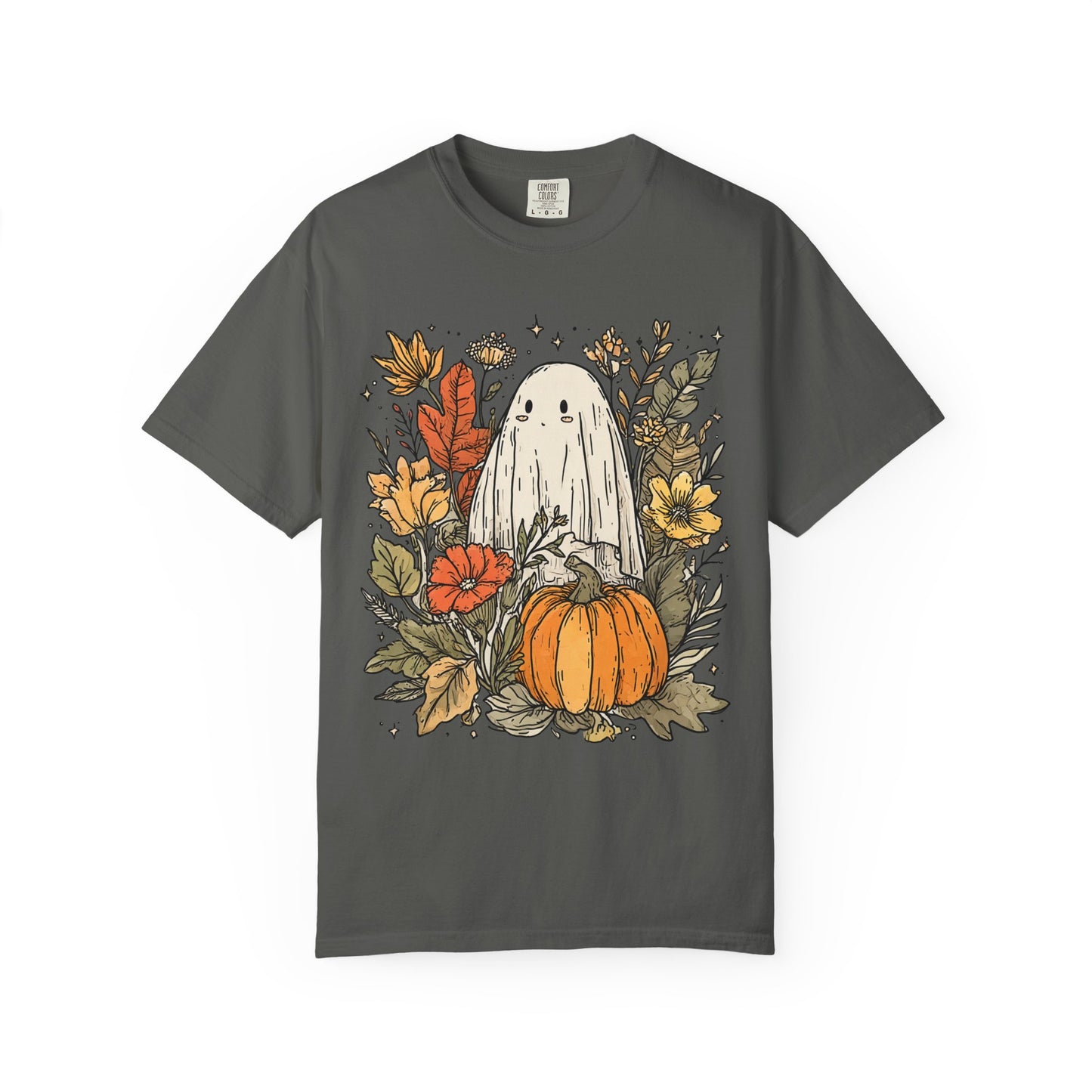 Spooky Ghost & Pumpkin Comfort Colors® Tee – Halloween Fall Graphic Shirt 🎃👻🌻