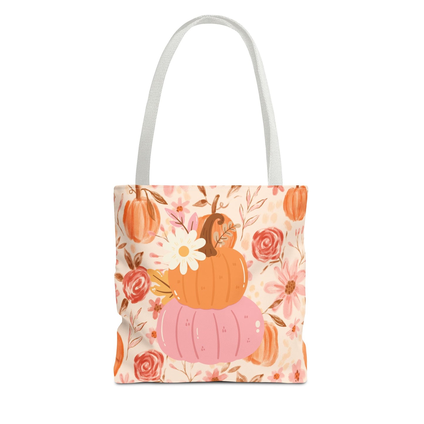 Pumpkin Floral Tote Bag | Fall Market Bag | Rustic Autumn Reusable Tote