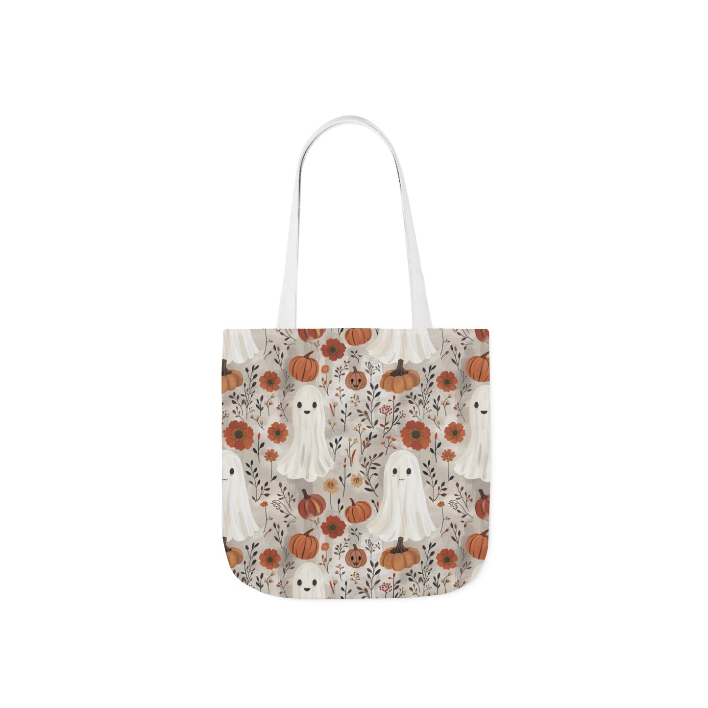 Spooky Cute Halloween Tote Bag – Ghost & Pumpkin All-Over Print