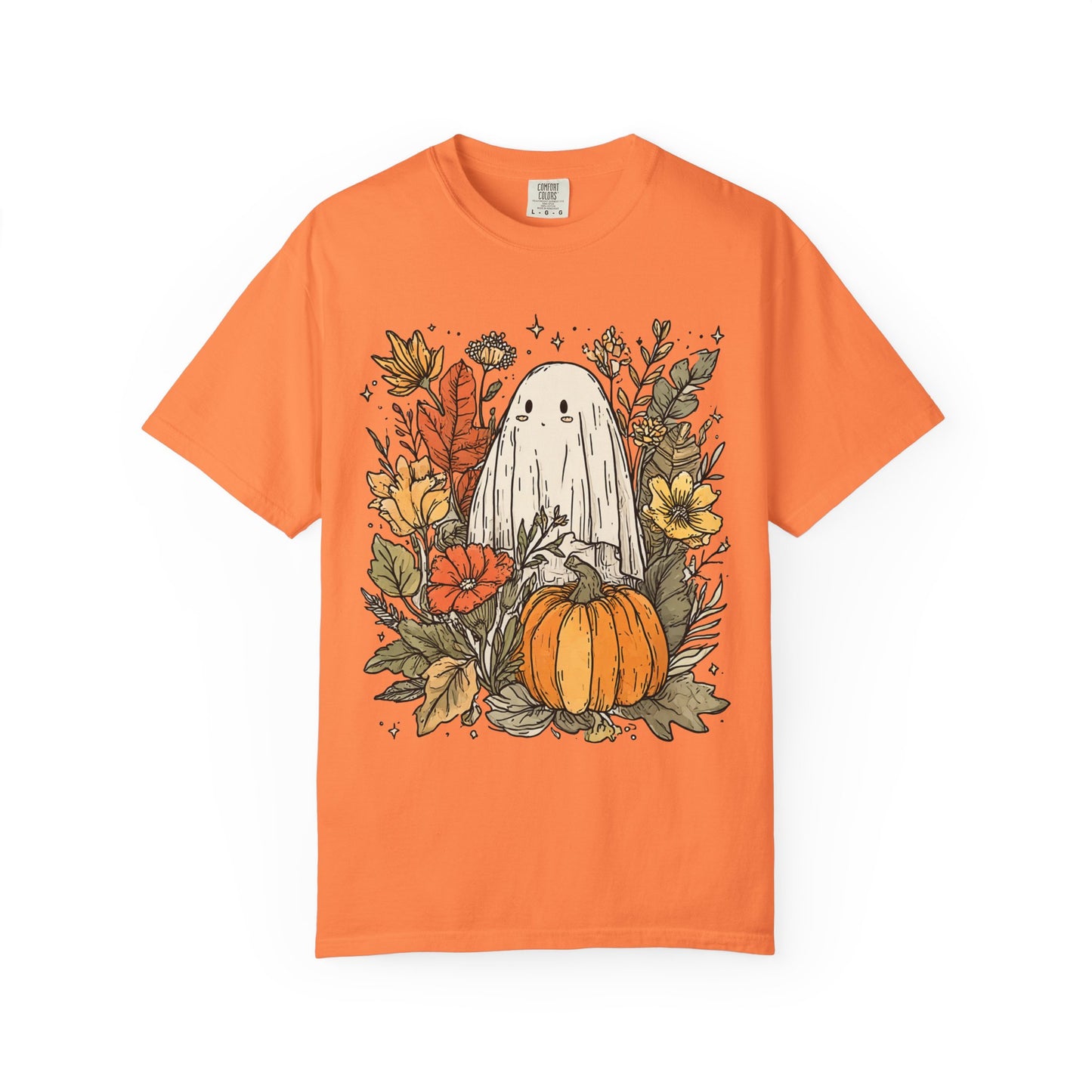 Spooky Ghost & Pumpkin Comfort Colors® Tee – Halloween Fall Graphic Shirt 🎃👻🌻