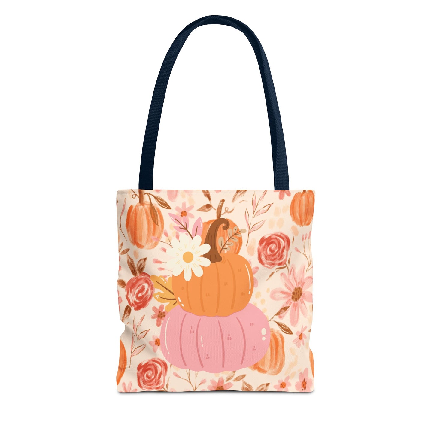 Pumpkin Floral Tote Bag | Fall Market Bag | Rustic Autumn Reusable Tote