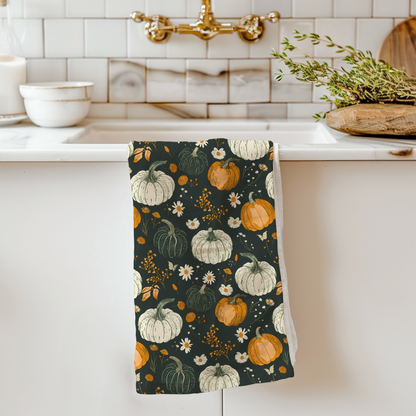 Autumn Pumpkins Cotton Tea Towel