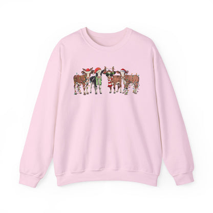 Merry Moo Crewneck – Festive Christmas Sweatshirt