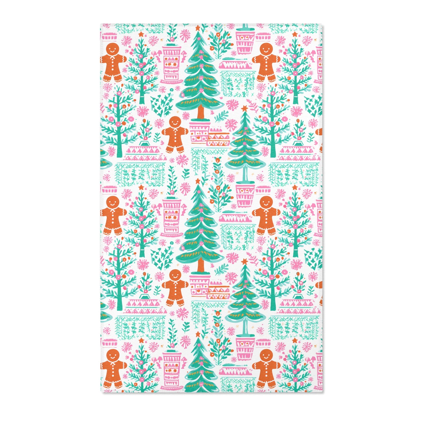Bright Pastel Christmas Tree Rug | Festive Holiday Accent Rug