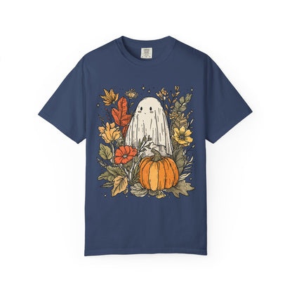Spooky Ghost & Pumpkin Comfort Colors® Tee – Halloween Fall Graphic Shirt 🎃👻🌻