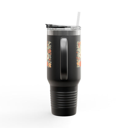 Fall Floral Insulated Travel Mug, 40oz - Eco-Friendly Cup, Autumn Decor, Perfect for Coffee Lovers, Seasonal Gift