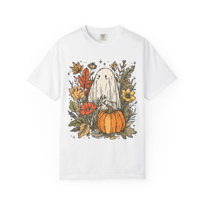 Spooky Ghost & Pumpkin Comfort Colors® Tee – Halloween Fall Graphic Shirt 🎃👻🌻