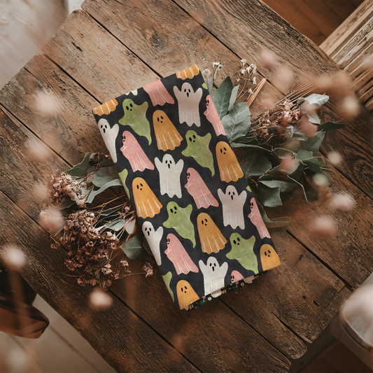 Retro Ghosts Cotton Tea Towel