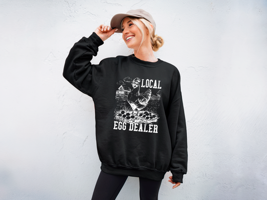 Local Egg Dealer Sweatshirt | Funny Farm Graphic Crewneck | Multiple Colors