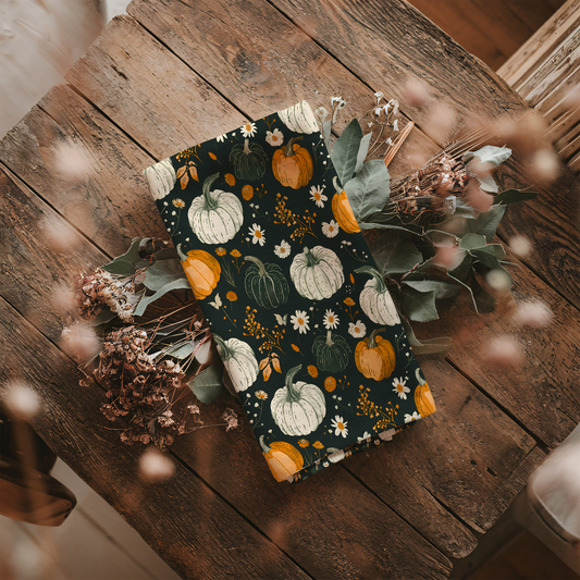 Autumn Pumpkins Cotton Tea Towel